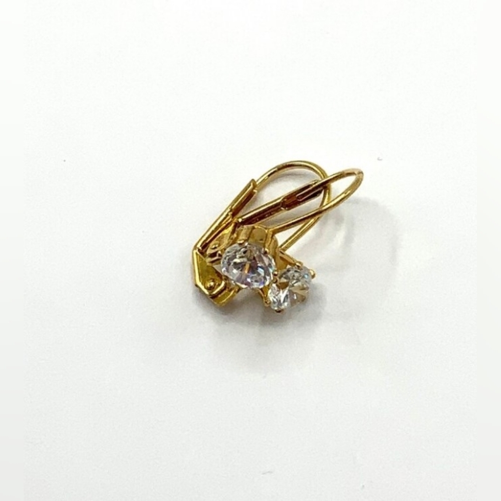 Lia Sophia "Shimmering" Gold Tone Cubic Zerconia Earrings Dangle